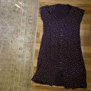 Madewell button down, floral midi dress